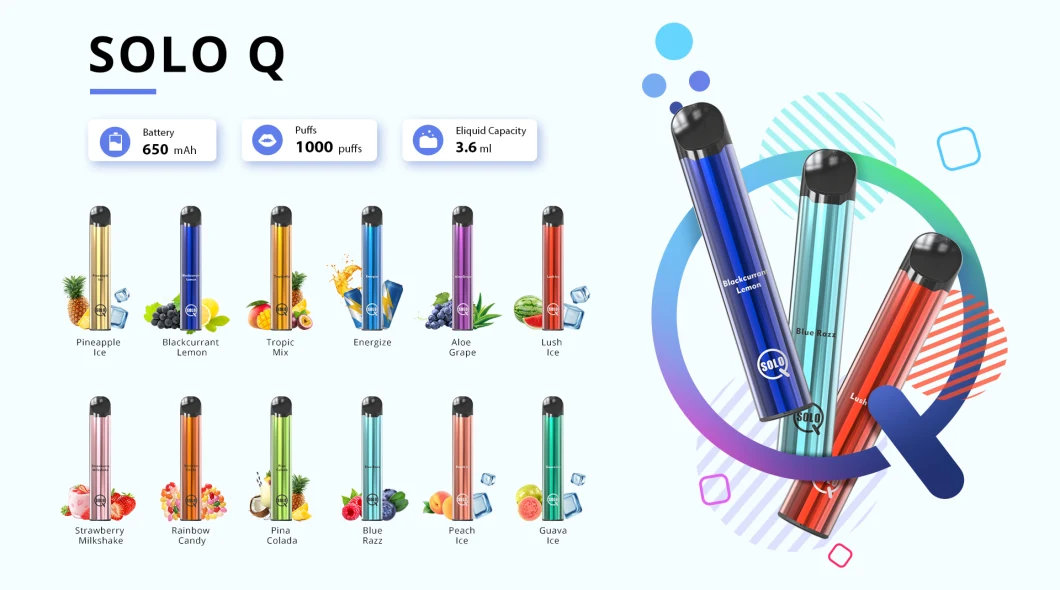 Vapeman Solo Q Disposable Vape Pen 1000puffs 12 Flavors Vapeman Solo X 1500puffs