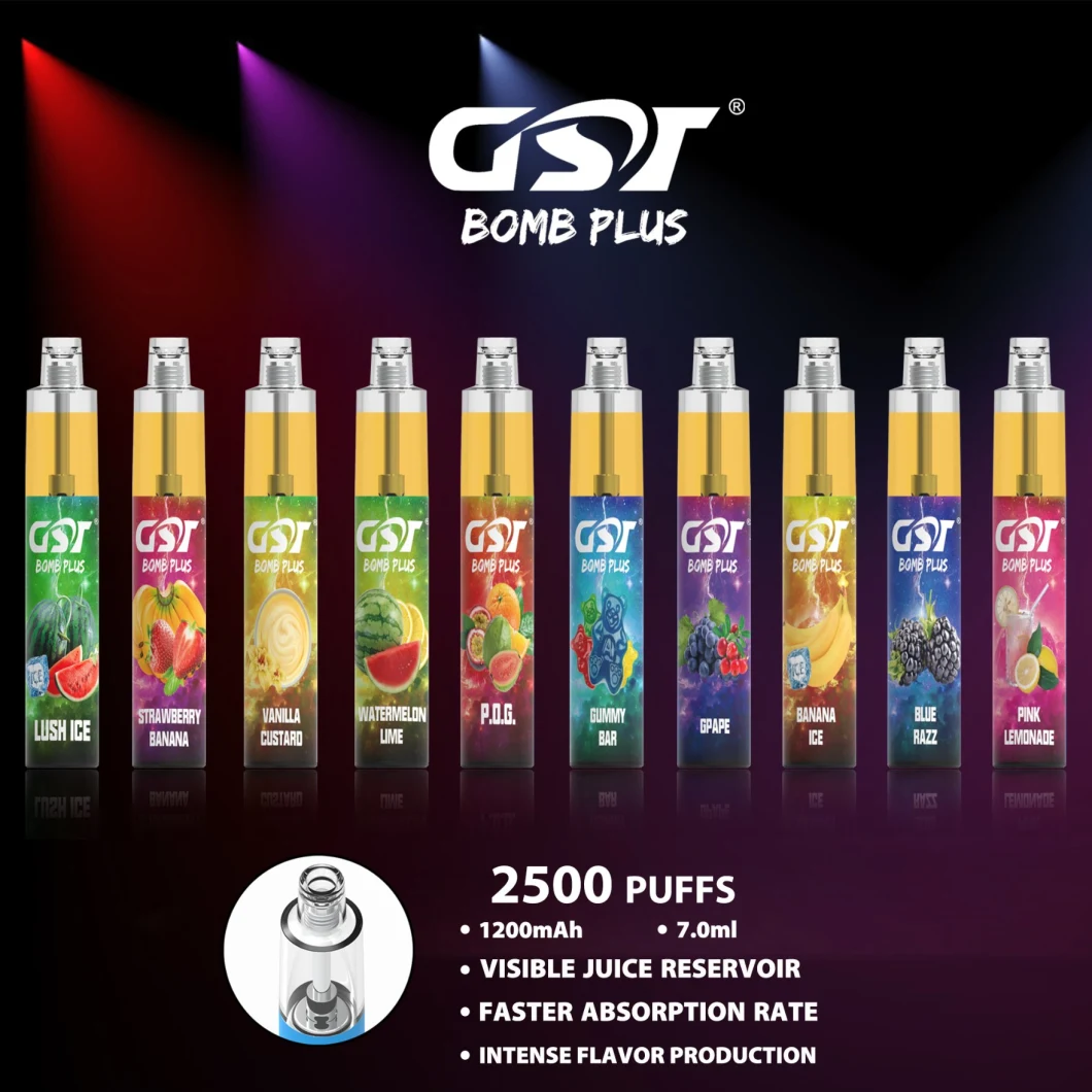 Gst Bomb Plus Wholesale Disposable Vape Pen 2500puffs Puff Bar Plus Puff Plus